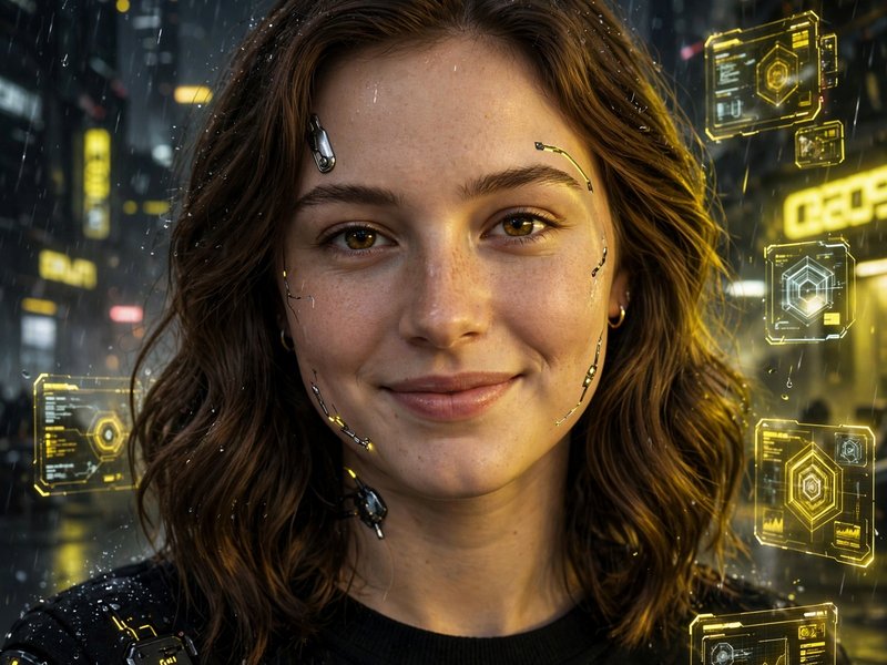 Пример картины в стиле «Киберпанк 2077»